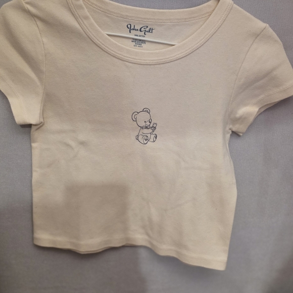 john Galt Tops - Cream Teddy Bear T-Shirt